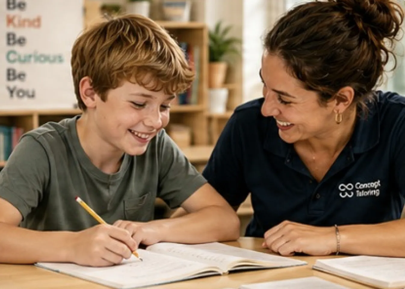 Tutor with student